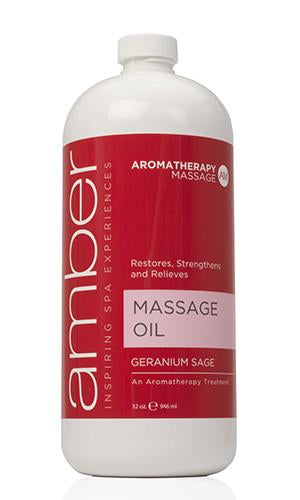 Massage Oil 32 oz. Geranium Sage