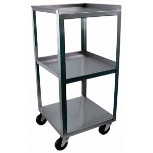 Square Stainless Utility Cart with 3 Shelves