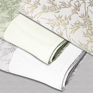 Simon West Microfiber Blanket Cream/ Bamboo Tea Green