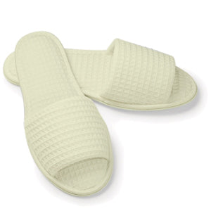 Boca Terry Ecru Waffle Slippers Ladies - Main Image